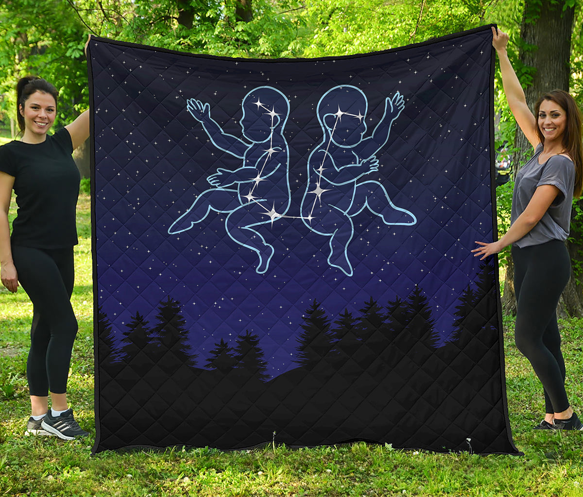 Gemini Constellation Print Quilt