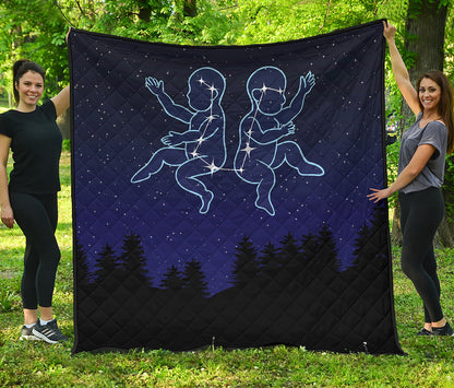Gemini Constellation Print Quilt