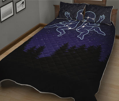 Gemini Constellation Print Quilt Bed Set