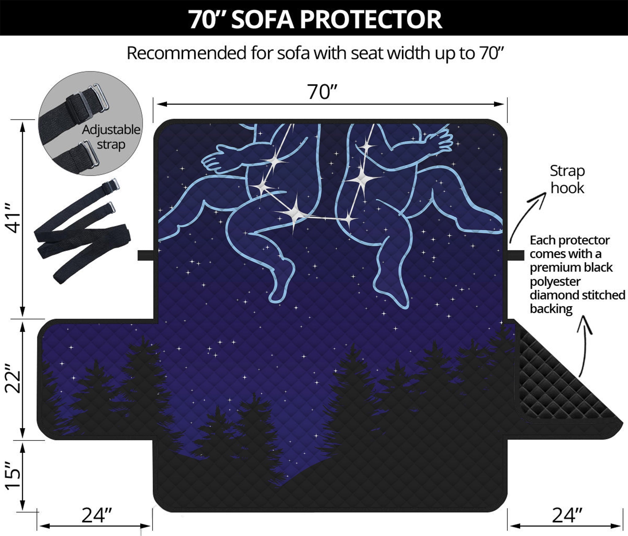 Gemini Constellation Print Sofa Protector