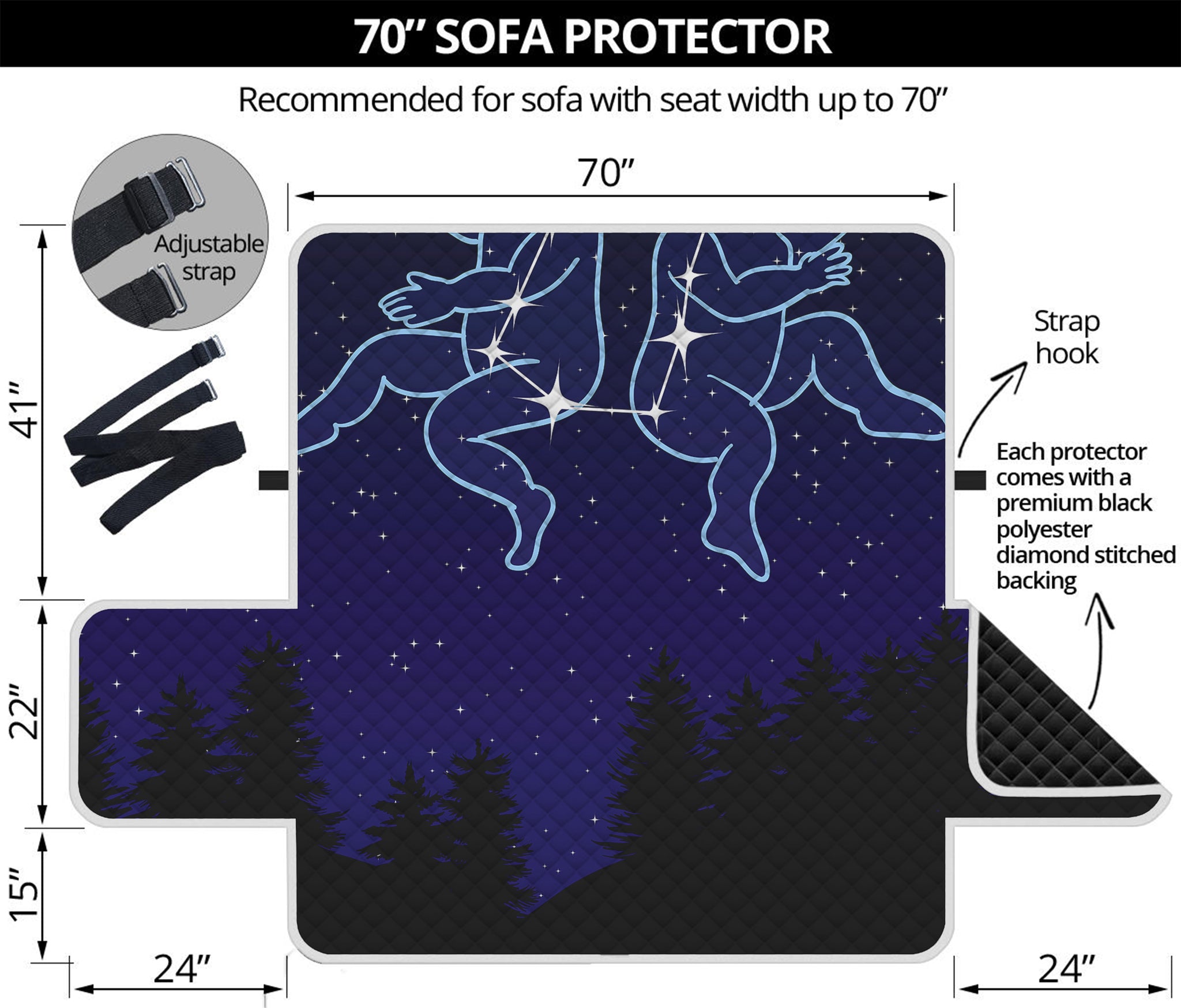 Gemini Constellation Print Sofa Protector