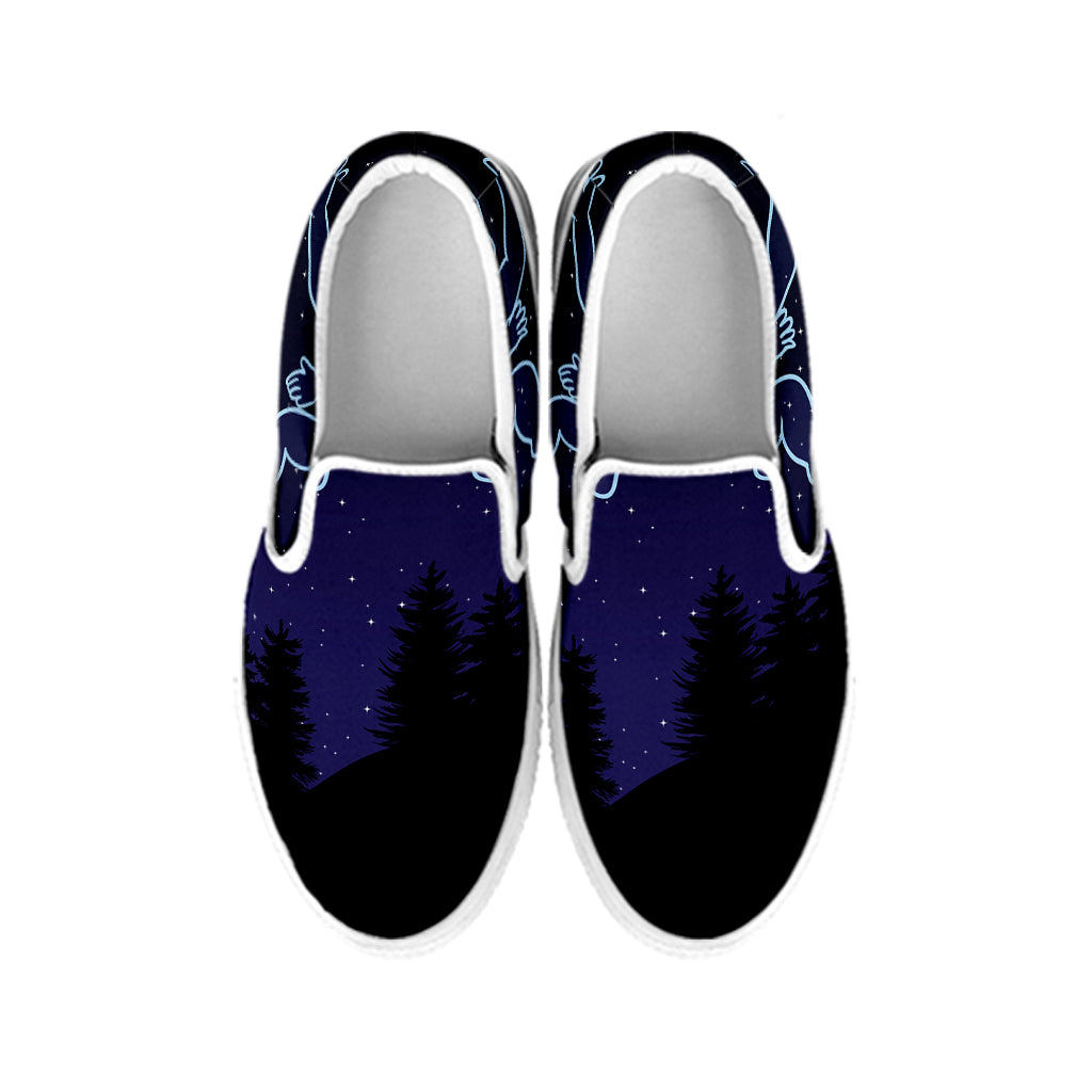 Gemini Constellation Print White Slip On Shoes