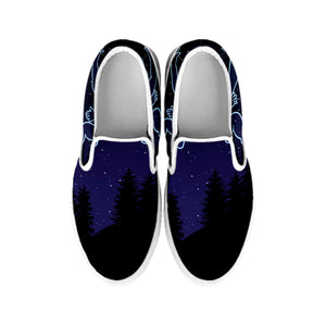 Gemini Constellation Print White Slip On Shoes