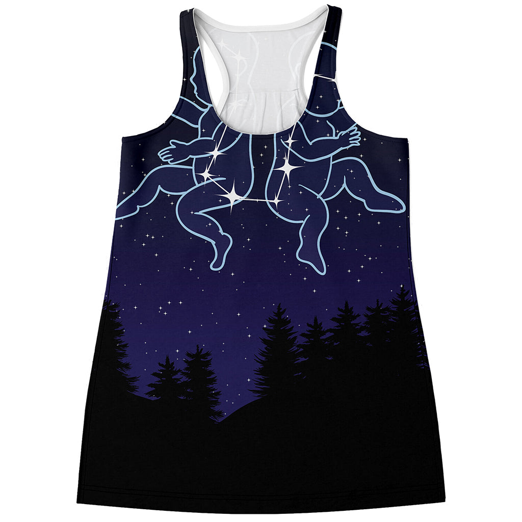 Gemini Constellation Print Women's Racerback Tank Top