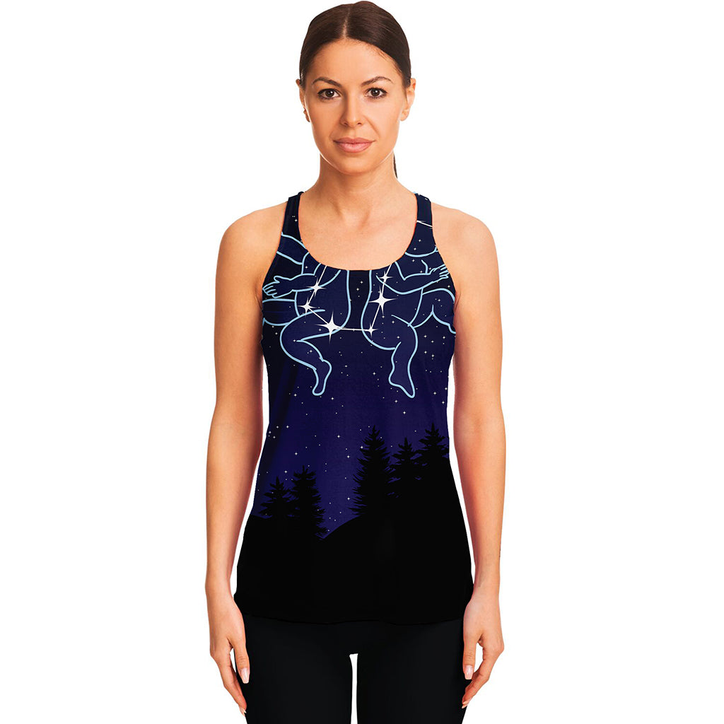 Gemini Constellation Print Women's Racerback Tank Top