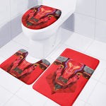 Geometric Bull Skull Print 3 Piece Bath Mat Set