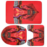 Geometric Bull Skull Print 3 Piece Bath Mat Set