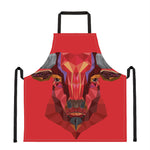Geometric Bull Skull Print Apron