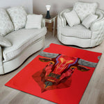 Geometric Bull Skull Print Area Rug