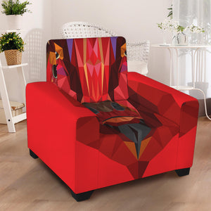 Geometric Bull Skull Print Armchair Slipcover