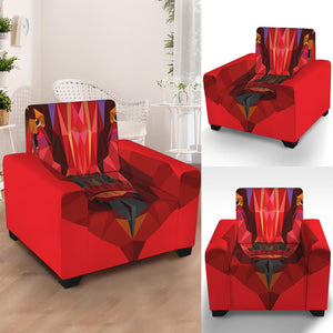 Geometric Bull Skull Print Armchair Slipcover