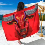 Geometric Bull Skull Print Beach Sarong Wrap