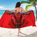 Geometric Bull Skull Print Beach Sarong Wrap