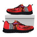 Geometric Bull Skull Print Black Running Shoes