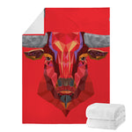 Geometric Bull Skull Print Blanket