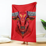 Geometric Bull Skull Print Blanket