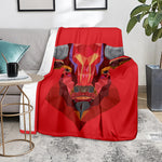 Geometric Bull Skull Print Blanket