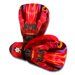 Geometric Bull Skull Print Boxing Gloves