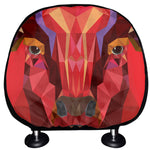 Geometric Bull Skull Print Car Headrest Covers