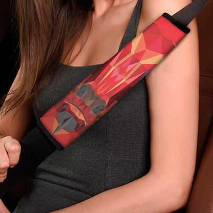 Geometric Bull Skull Print Car Seat Belt Covers