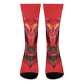 Geometric Bull Skull Print Crew Socks