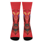 Geometric Bull Skull Print Crew Socks