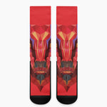 Geometric Bull Skull Print Crew Socks