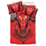Geometric Bull Skull Print Duvet Cover Bedding Set