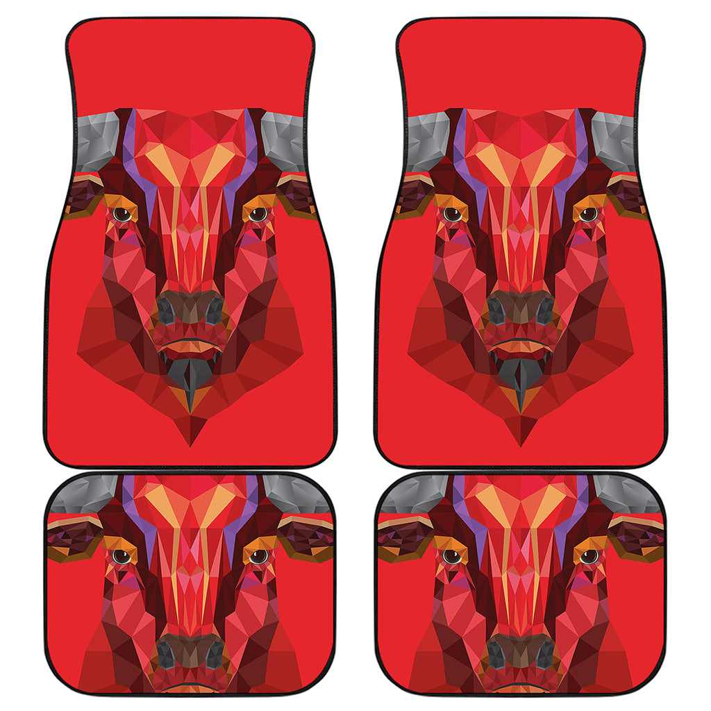 Geometric Bull Skull Print Front and Back Car Floor Mats