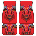 Geometric Bull Skull Print Front and Back Car Floor Mats