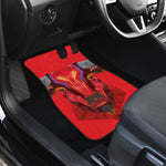Geometric Bull Skull Print Front and Back Car Floor Mats