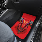 Geometric Bull Skull Print Front and Back Car Floor Mats