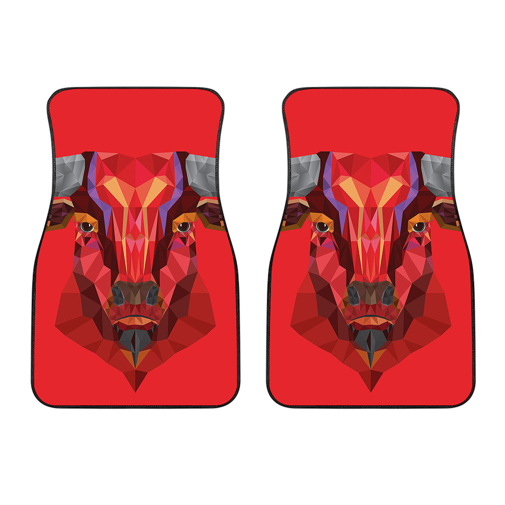 Geometric Bull Skull Print Front Car Floor Mats