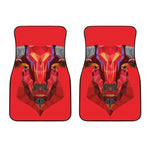 Geometric Bull Skull Print Front Car Floor Mats