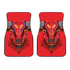 Geometric Bull Skull Print Front Car Floor Mats