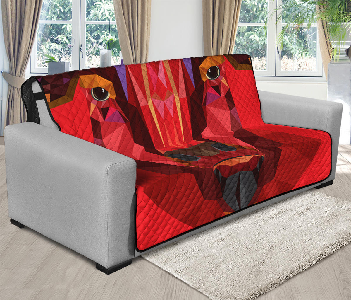 Geometric Bull Skull Print Futon Protector