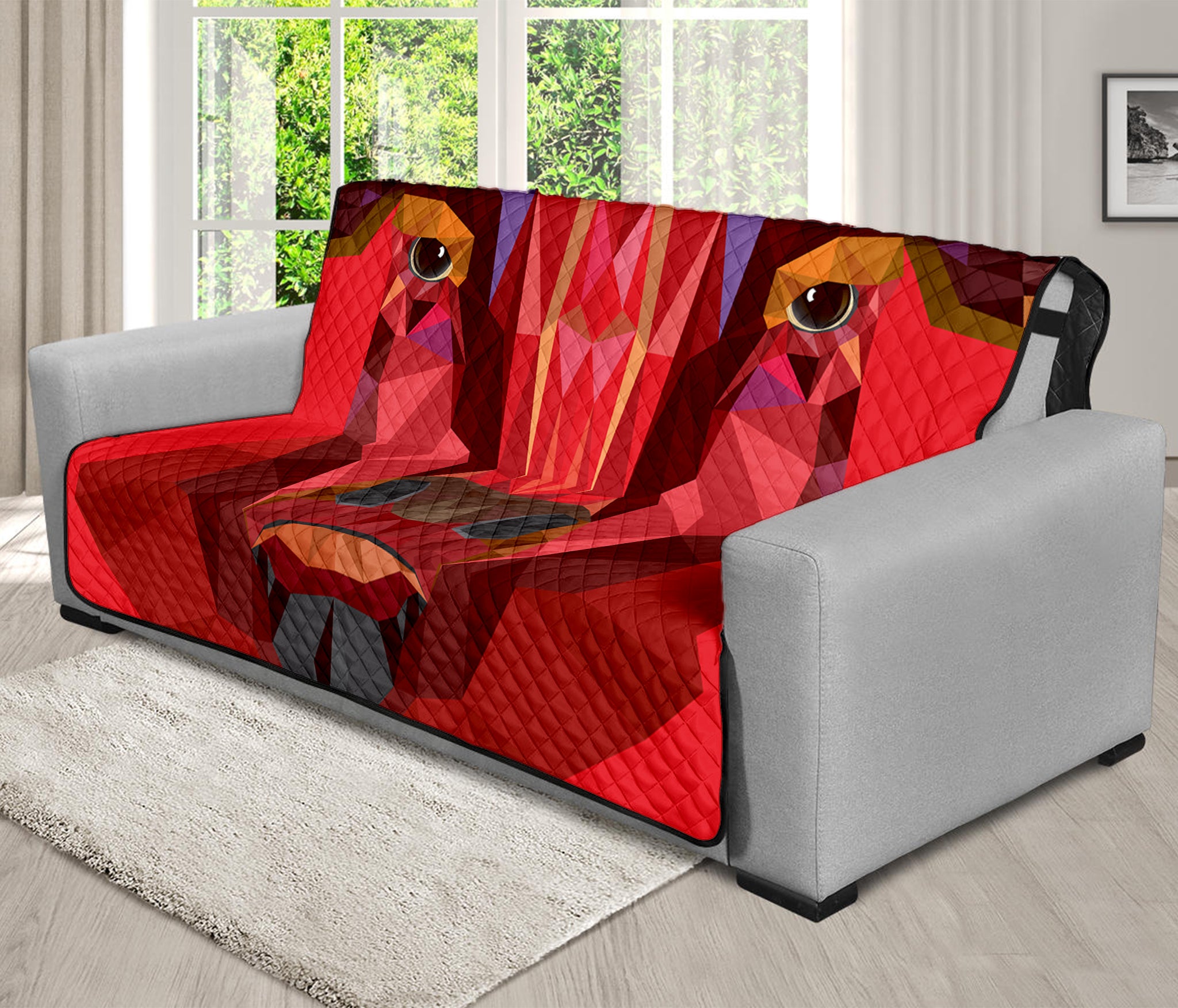 Geometric Bull Skull Print Futon Protector