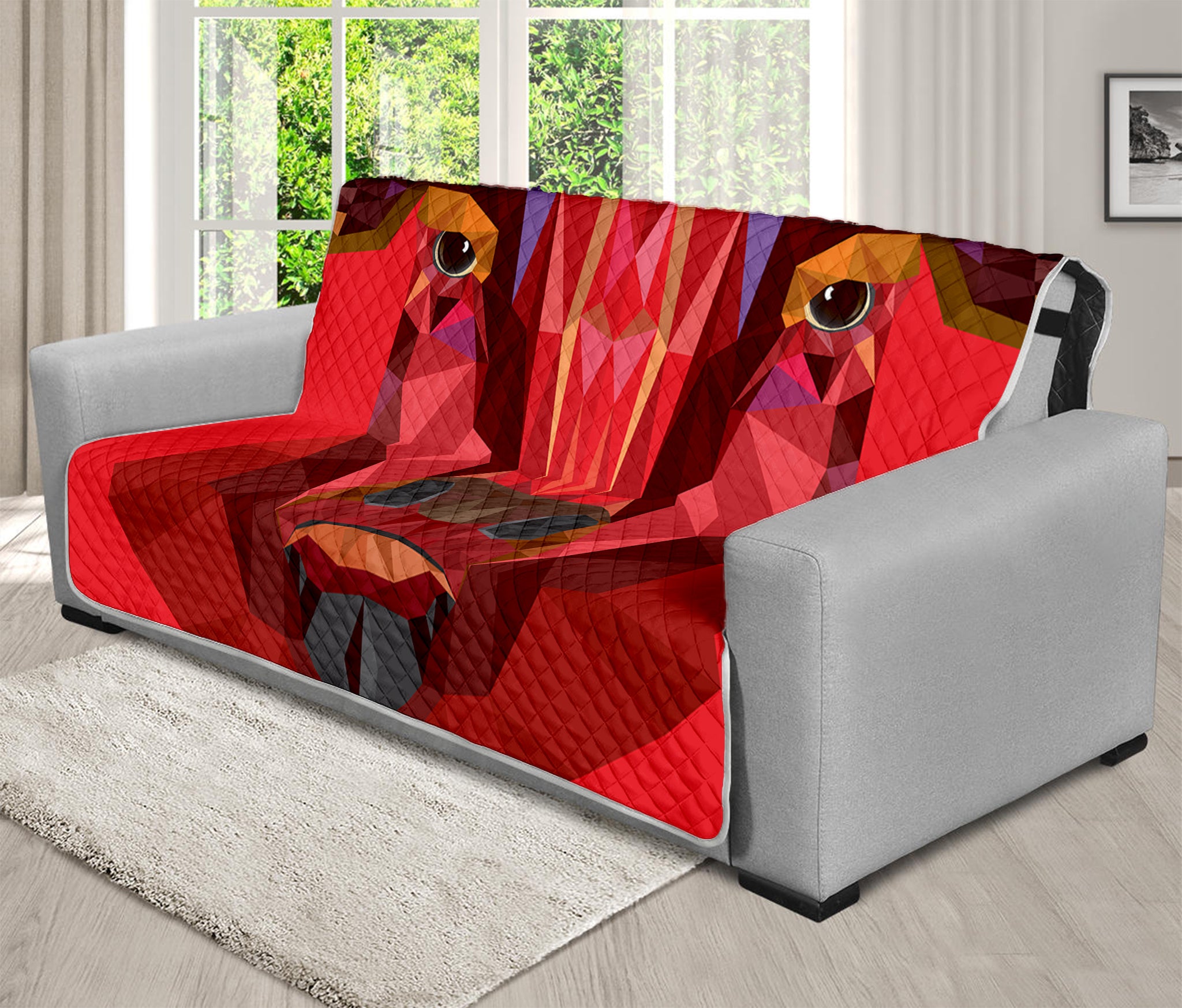 Geometric Bull Skull Print Futon Protector