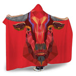 Geometric Bull Skull Print Hooded Blanket