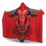 Geometric Bull Skull Print Hooded Blanket