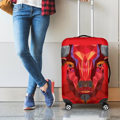 Geometric Bull Skull Print Luggage Cover