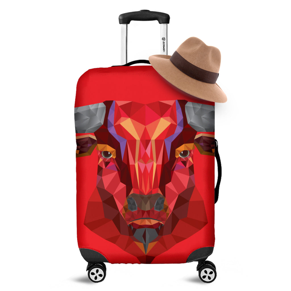 Geometric Bull Skull Print Luggage Cover