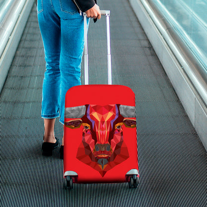 Geometric Bull Skull Print Luggage Cover