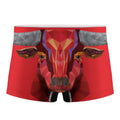 Geometric Bull Skull Print Men's Boxer Briefs