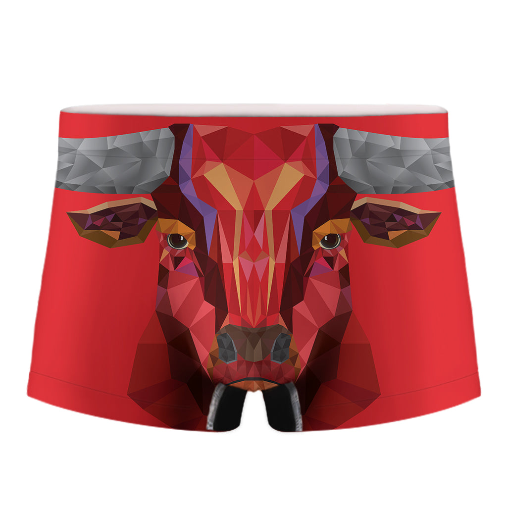 Geometric Bull Skull Print Men's Boxer Briefs