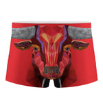 Geometric Bull Skull Print Men's Boxer Briefs