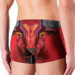 Geometric Bull Skull Print Men's Boxer Briefs