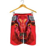 Geometric Bull Skull Print Men's Shorts