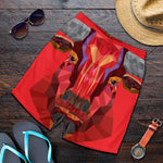 Geometric Bull Skull Print Men's Shorts