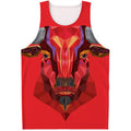 Geometric Bull Skull Print Men's Tank Top
